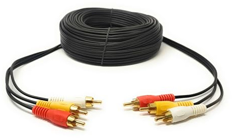 15m Triple 3 x RCA Male to 3 x RCA Male 24K Gold Plated Composite AV Audio Video Cable Compatible with Set-Top Box, Speaker, Amplifier, DVD Player (15m)