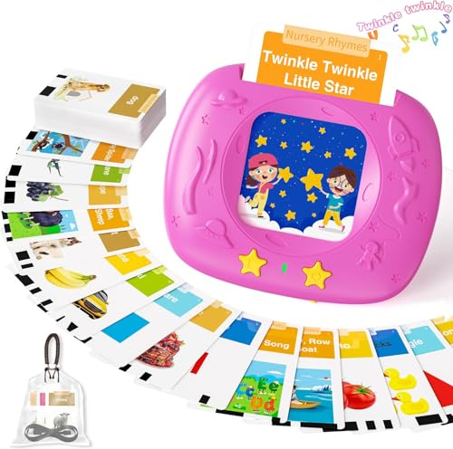 HOMESTEC Lernkarten-Set für Kinder 2-4 Jahre | Englische Sprechende Lernkarten mit Geräuschen, 144 Wörter 72 Karten, Sprachlernspielzeug –Spielzeug Geschenkidee für Jungen & Mädchen