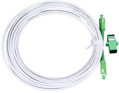 Optical Modem Extension Cable Set, Armored Single Mode Patch Cable with SC/ Connector for FTTH FTTB FTTP Networks, Metal Armor Fiber Optic Cable with Flange Connector (SC 5m / 16.4ft)
