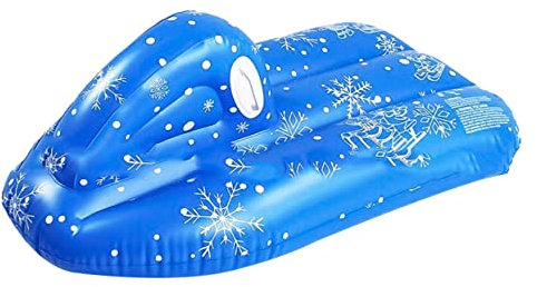 JECOMPRIS Inflatable Kids Sled PVC Schneerutscher Mit Griffen Strapazierfähig Kälteresistent Platzsparend Outdoor Winter Spielzeug Für Jungen Und Mädchen