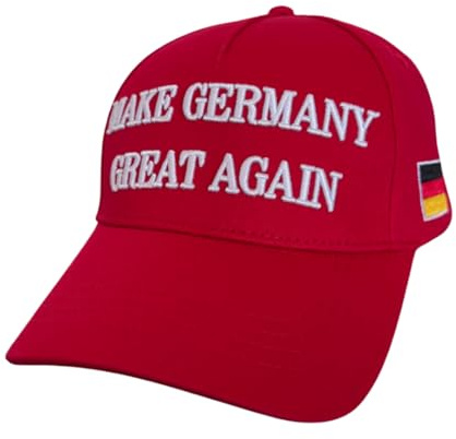 Deugard Make Germany Great Again, rote Baseball Kappe, MAGA, Deutschland, schwarz-rot-goldene Fahne