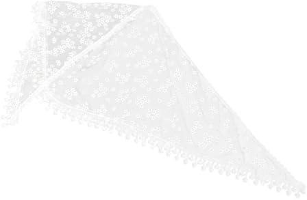 BESTYASH Dreieckiger Spitzen Kopfschleier Mit Quasten Aus Atmungsaktivem Polyester Weiß Vielseitiger Mantillaschal Für Kirche Hochzeit Alltag