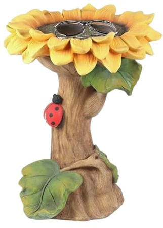 Vogel-Bad-Skulptur - Badewasser für Vögel | Wetterfeste Sonnenblumenpilz | Tragbares Harz | Ornament für dekorative Gartenskulptur