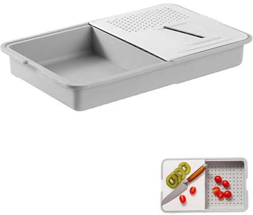 Multi-Functional Grater Drainer Cutting Board,6‑in‑1 Removable Vegetable Washing,Grating Set with Containers