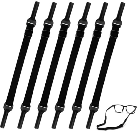 JoyEcho 6 Pièces Cordon Lunettes,Stable et Antidérapant Réglable Cordon Lunettes Sport Adapte à Différentes Circonférences de Tête pour Hommes Femmes Enfants