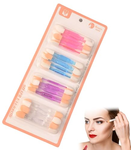LACHT 24 Pièces Applicateur De Fard À Paupières, Pinceaux Brosse Éponge De Ombre À Paupière À Double Tête Pour Application De Maquillage Des Femmes