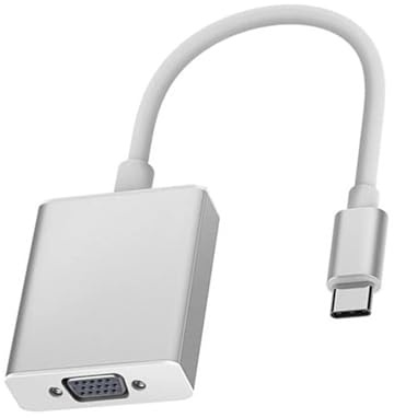 Câble Convertisseur USB-C Thunderbolt 3 Vers VGA, Adaptateur D'affichage 1080P Type-c Mâle Vers VGA Femelle for Moniteur, Projecteur(Silver)