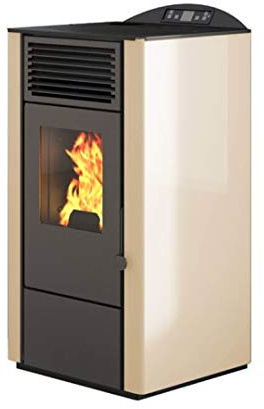 Eva Calor – Estufa de pellet Lory, potencia térmica 9 kW, color marfil