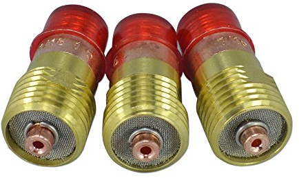 RIVERWELD WIG-Kurzes Gasspiegel - Kollektorgehäuse 17GL116 1,6 mm Lochdurchmesser für SR WP 17 18 26 TIG-Schweißbrenner, Packung zu 3