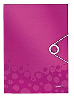 Leitz 938978 Mappe mit Gummiverschluss 3 Klappen, buntes Sortiment