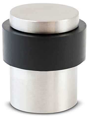 Stoppwerk Türstopper Boden zum Schrauben - Fester Bodentürstopper Edelstahl mit massiver Schraub-Verankerung - Bodenmontage - Ø 3,5cm Höhe: 4cm