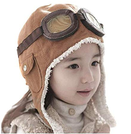 Baby Genius Genius_Baby Lovely Cute Fashion Warm Baby Kid Toddler Infant Child Children Boy Girl Winter Earflap Pilot Cap Aviator Hat Beanie Flight Helmet (Coffee), Head circumference- under 50cm