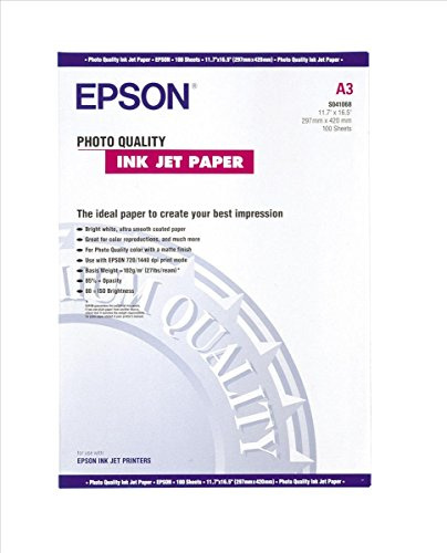 Epson Papier für Tintenstrahldrucker in Foto-Qualität matt beschichtet A3 297 x 420 mm 102 g/m² 100 Blatt