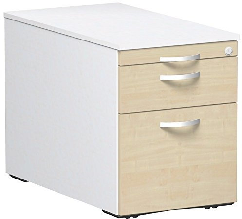 Gera Möbel Container & Funktionsmöbel Rollcontainer, Holzdekor, ahorn/weiß, 43.8 x 80 x 56.5 cm