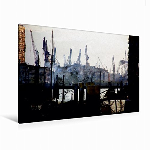 Premium Textil-Leinwand 120 x 80 cm Quer-Format Hamburg Containerhafen | Wandbild, HD-Bild auf Keilrahmen, Fertigbild auf hochwertigem Vlies, Leinwanddruck von Reiner Silberstein