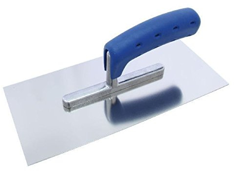 TREBI Edelstahl-Glättekelle mit Softgriff 280 x 130 mm rostfrei - Profi Qualität - Made in Germany