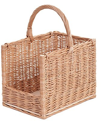 e-wicker24 Alles aus Weide Cesta Portalegna da Interno in Vimini Porta Legna da Interni Fatto a Mano Cesta in Vimini per Legno Cestino per tronchi Ceste per Legna da Interno