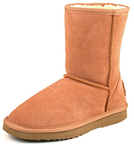 Shenduo Invernali Mid-calf Stivali da Neve Classico | Foderati in Pelliccia al Caldo Materiale Pelle Metà Polpaccio Stivali per il Freddo