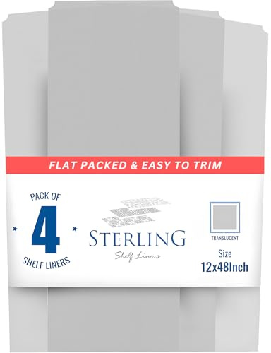 Wire Shelf Liner - 12 x 48 Flat Packed - Set of 4 - Clear - Wire Shelf Liners for Closets, Pantry and More - Plastic Closet Liner for Shelves - Easy to Trim - Wire Rack Cover - Closet Shelf Liner