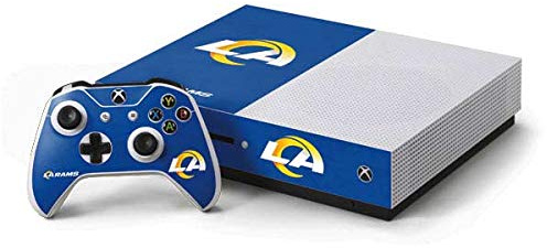 Skinit Decal Gaming Skin Compatible with Xbox One S Console and Controller Bundle - Officially Licensed NFL Los Angeles Rams Distressed Design