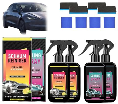 Aloka Olivia Yang Kit d'entretien Voiture avec Spray Coating Hydrofuge - Protection Carrosserie 3 en 1, Nettoyant & Lustrant Rapide pour Brillance Durable