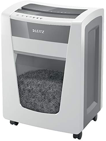 Leitz IQ Aktenvernichter Office Pro, Super Mikroschnitt, Sicherheitsstufe P6+, 6-5 Blatt (70-80 g/m²), TÜV+GS zertifiziert, 4 Stunden Dauerbetrieb, 30L Behälter, Sehr leiser Büro-Schredder, 80100000
