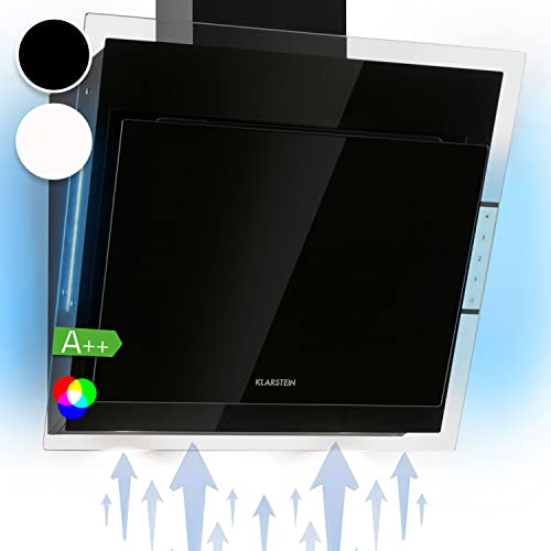 Klarstein Cooker Hood, Extractor Fan for Kitchen w/Dishwasher Safe Aluminium Grease Filter, 601m³/h Airflow, LEDs, Touch Controls Cooker Hoods, Wall Mount Steel Fan Vent Hoods, Kitchen Extractor Fan