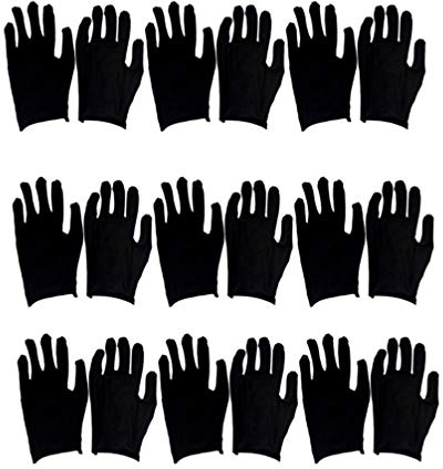 Exceart Guantes de seguridad multiusos, guantes de algodón negro, talla M (finos)