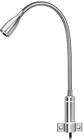 Meanyee Wandleselampe wandleseleuchte led Nachttischlampe Kopfteilleuchte mit Touch-Schalter/stufenlos dimmbar/einstellbar / 1 * 3W LED/Warmweiß 3000K/Indikator/Stecken Sie das Kabel ein