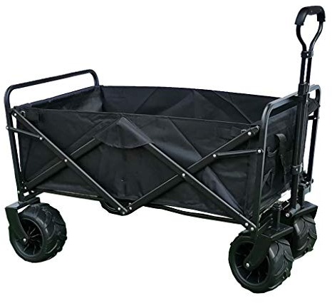 Bollerwagen faltbar Hochleistungs-Campingwagen, Garten Utility Truck, Faltbarer Einkaufswagen, Tragende 100 Kg, 4 Farben (Color : Black)