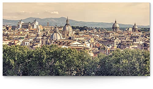 BilderKing Impostantes XXL Acrylglasverbund-Bild 180x90cm, Rom, Italien als Panorama hinter 8mm Acryl gedruckt. Motiv Skyline als Acrylbild für Wohnzimmer, Schlafzimmer
