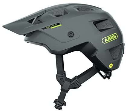 ABUS MTB-Helm MoDrop MIPS - robuster Fahrradhelm mit Aufprallschutz für Mountainbiker - individuelle Passform - Unisex - Grau Matt, S