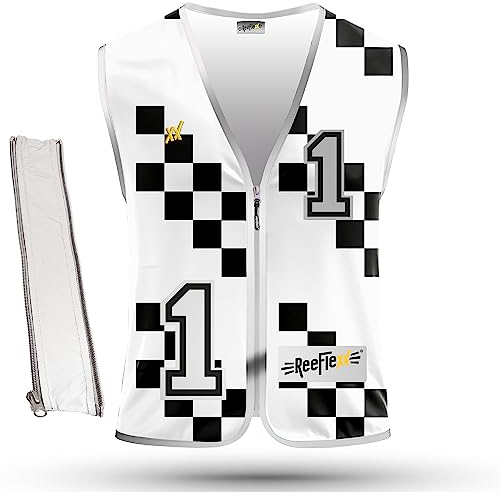REEFLEXX Herren Warnweste inkl. Größen-Adapter, erhöhte Sichtbarkeit im Straßenverkehr durch Reflektoren, Farben und Muster, Victory One - Größe XXL