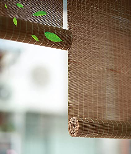 ACXZ Bambusrollos für Fenster, lichtfilternder Bambus-Raffrollo, Sonnenschutz und Sichtschutz Rollo für Außenveranda, Balkon, Schlafzimmer, ohne Bohren (130×160/88×220cm)