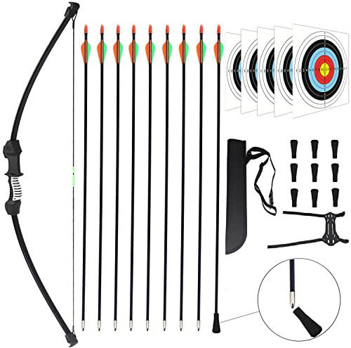AUVIM 45 Bow and Arrow Set for Youth Kids Junior Beginner Bow Gift Outdoor Archery Set 19 Lb for Teen Outdoor Sports