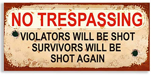 Close to the Bone No Trespassing Shot Warning Vintage UPVC Sign Funny Rude Garden Plaque Man Cave Bar #1129