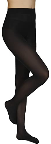 Annes styling Collant Donna Microfibra 40 Den Opachi Calze Donna Eleganti e Morbide Collant Classici per Tutte le Stagioni Comfort Fit Senza Cuciture con Tassello in Cotone Nero Taglia L