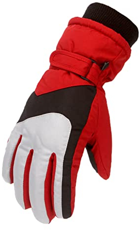 kinderhandschuhe 1 jahr Skating Outdoor Größe Winddichter Ski M/L Kinder Snowboarding Winter Warme Schneehandschuhe Mädchen Jungen Kinderhandschuhe & Fäustlinge fingerhandschuhe mit kappe (a-Red, L)