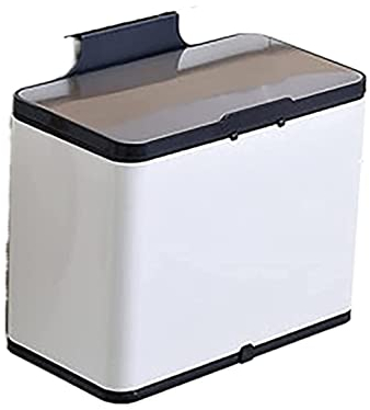 Poubelle Bureau Poubelle Murale pour Porte De Placard À Suspendre Poubelle Canhand-Push Hanging Household Corbeille à Papier Toilette (Color : White, Size : 14 * 26 * 28.5cm)
