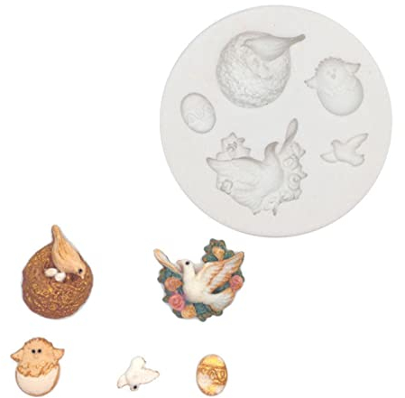 Stampo Per Zucchero Flip 2 Pezzi Pasqua Serie Uccello Uovo Cioccolato Torta Cottura Zucchero Flip Stampo Pace Colomba Nido Di Uccello Stampo In Silicone