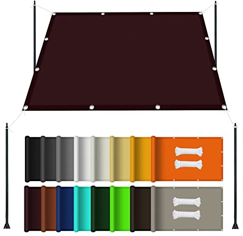 Tenda Parasole Rettangolare Impermeabile 4 x 4.5 m, Tenda per Giardino Rettangolare Impermeabile, Tende da Sole a Caduta Rettangolari per Giardino e Terrazza, Piscina, Weinrot