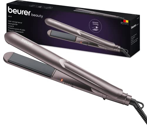 Beurer HS 15 Piastra per Capelli a Riscaldamento Rapido, Delicata per Acconciature Versatili, con Piastre Oscillanti per Lo Styling, Rivestimento in Ceramica e Spegnimento di Sicurezza