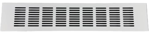 H&C VENT vit 400 x 80 mm ventilationsgaller för möbler och dörrar | ventilationsskydd av aluminium │ Element för lufttillförselsystem │ Galler för badrum, kök, skåp, vägg, tak, kylskåp – luftgaller