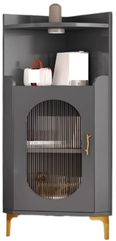 ASHSDI Eckregal Ständer, Freistehendes Eckregal, Eck-Bücherregal, Eckständer, Aufbewahrungsregal Mit Schrank Für Wohnzimmer Eck-Bücherregal für Wohnzimmer(Color:B)