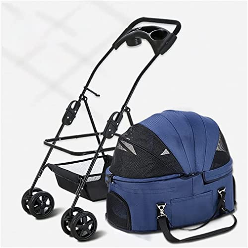 Haustier-Kinderwagen für kleine und mittelgroße Hunde/Katzen, Hundekinderwagen für mittelgroße Hunde, Hunde- und Katzenkinderwagen, Premium-Haustier-Kinderwagen mit abnehmbarem Transportwagen und Ge
