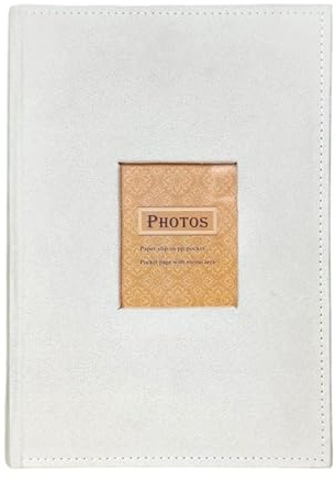 Album Album fotografico da 6 pollici con 300 foto di grande capacità Album fotografico con inserto retrò Album fotografico creativo Album di archiviazione for cartoline Album Di Laurea(WHITE)