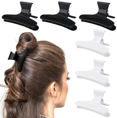 Ezranova 6pcs Hairdresser Clips Sectioning Clamps for Styling Salons | 6PCS Hairdresser Clips, Butterfly Hairdresser Clamps Butterfly Hair Clips