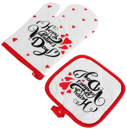 Gadpiparty 2pcs Heat Resistant Kitchen Gloves Cute Non- Oven Mitts for Baking and Cooking Reusable High-temperature Mittens for Microwave and Oven Use