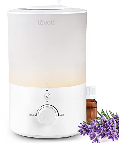 LEVOIT Humidifier for Bedroom, Easy Top Fill, 3L Tank for Large Rooms, Gentle Night Light, Rapid Ultrasonic Cool Mist, Essential Oil Diffuser, Ideal for Home, Nursery, Plants