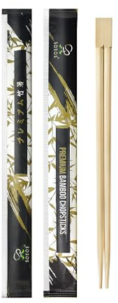 Soeos 500 Disposable Chopsticks Bulk - Natural Wooden Chopsticks & Bamboo Chopstick for Sushi, Takeout, Party - Splinter-Free, Individually Wrapped Single-Use Chopstick (Approx.500 Pairs)